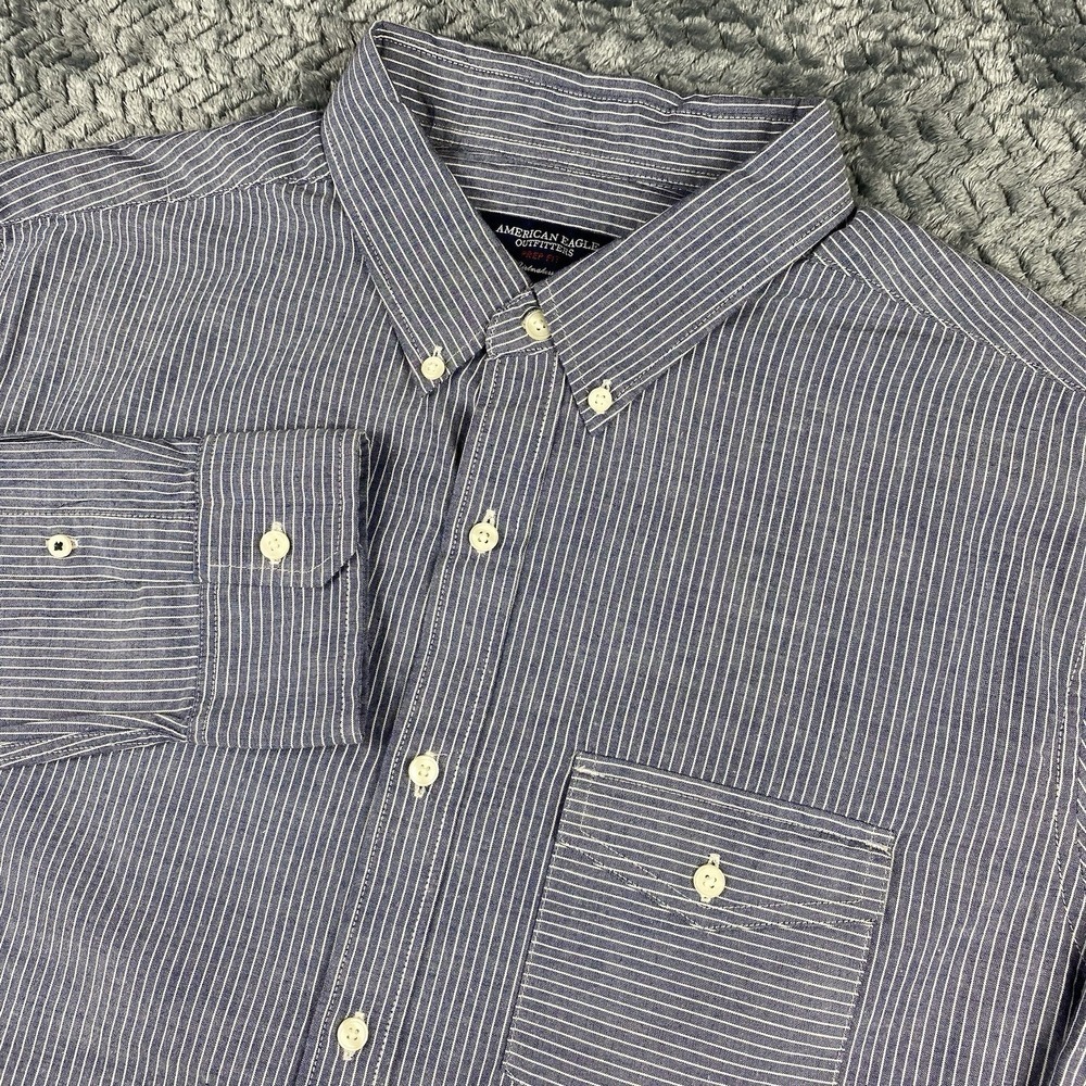 American Eagle Outfitters Shirt Mens XL Prep Fit Striped Long Sleeve NWOT